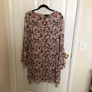 pink floral long sleeve dress